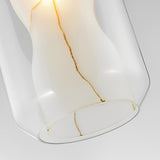 Modern Double Layered Glass Pendant Lighting with Faux Marble Interior and Adjustable Cord