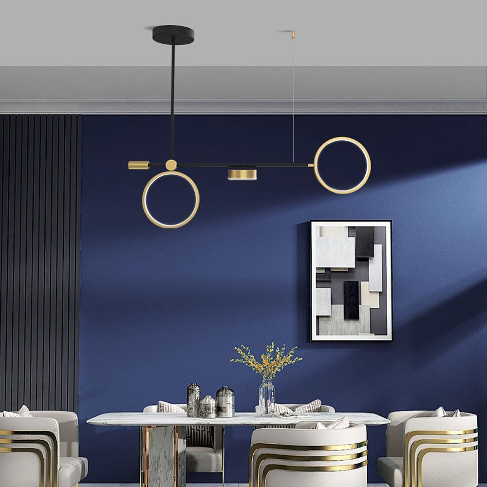 Modern Double Ring LED Chandelier Nordic Hanging Pendant Light for Kitchen Island and Dining Room