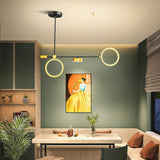 Modern Double Ring LED Chandelier Nordic Hanging Pendant Light for Kitchen Island and Dining Room