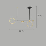 Modern Double Ring LED Chandelier Nordic Hanging Pendant Light for Kitchen Island and Dining Room