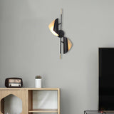 Modern Double Shade Metal Wall Sconce with Adjustable Rotation in Black and Gold
