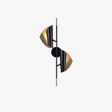 Modern Double Shade Metal Wall Sconce with Adjustable Rotation in Black and Gold