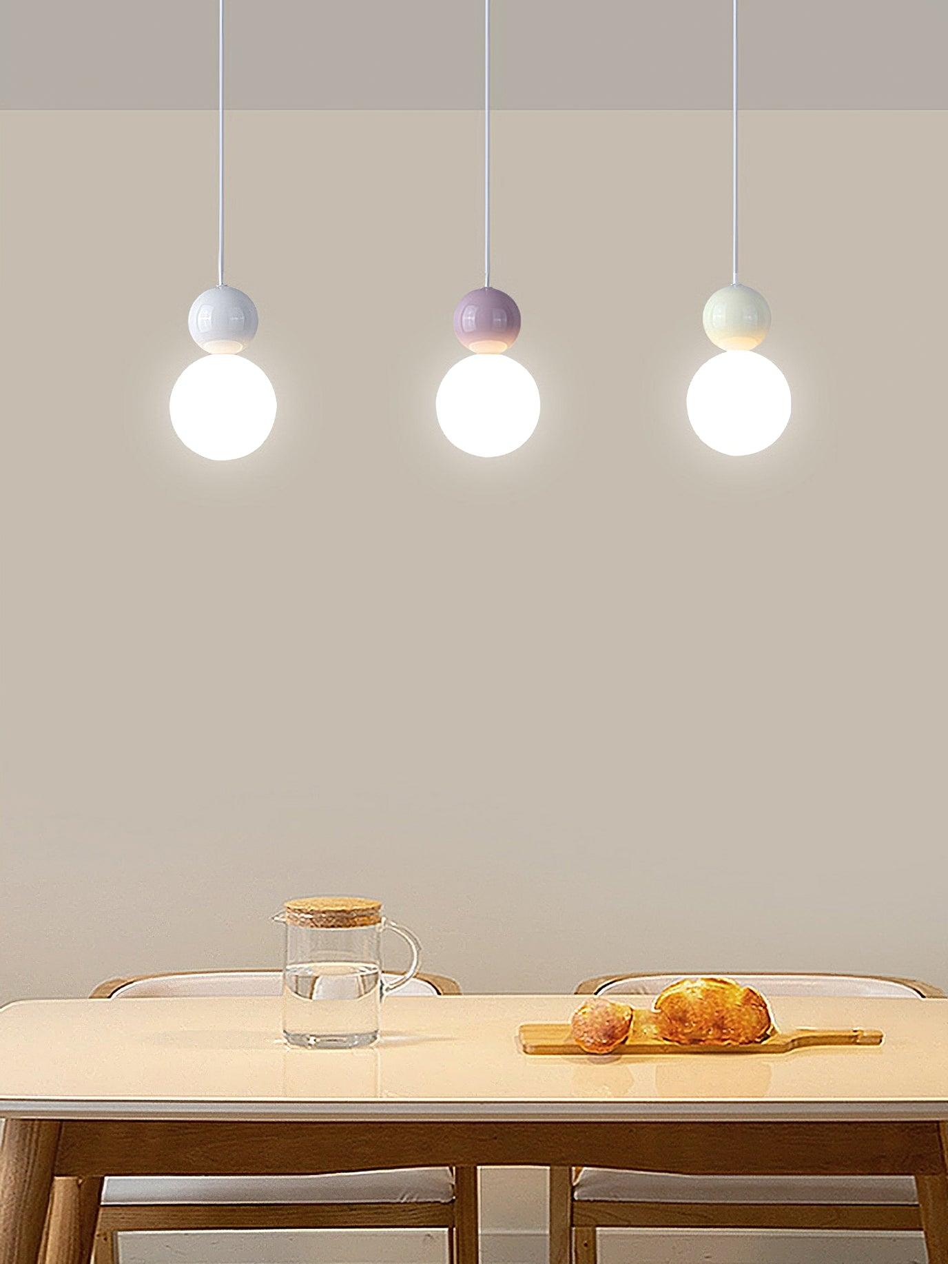 Modern Double Sphere Acrylic Pendant Light for Contemporary Dining and Living Areas