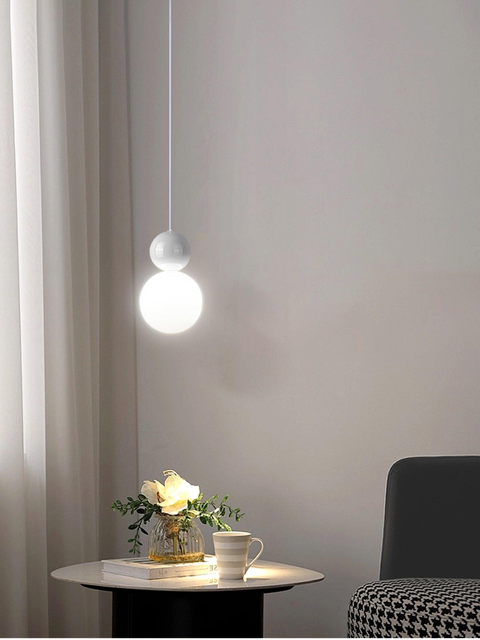 Modern Double Sphere Acrylic Pendant Light for Contemporary Dining and Living Areas