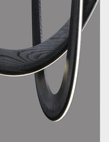 Modern Double U Shaped Wood LED Pendant Light for Dining Room and Office
