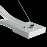 Modern Double Wave LED Pendant Light White Finish Kitchen Island Chandelier for Dining Room