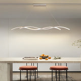 Modern Double Wavy LED Chandelier Creative Minimalist Hanging Pendant Light