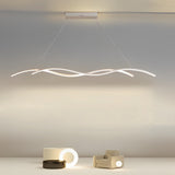 Modern Double Wavy LED Chandelier Creative Minimalist Hanging Pendant Light