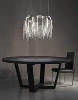 Modern Draped Metal Chain Chandelier LED Gasolier Lighting in Rose Gold and Chrome