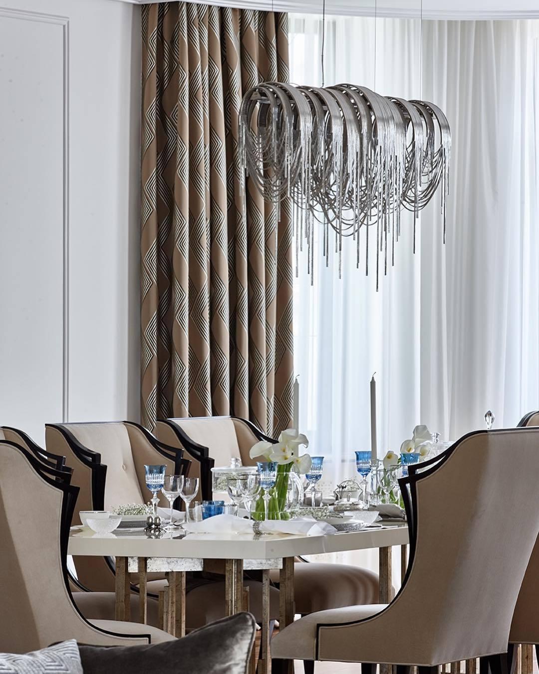 Modern Draped Metal Chain Chandelier LED Gasolier Lighting in Rose Gold and Chrome