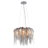 Modern Draped Metal Chain Chandelier LED Gasolier Lighting in Rose Gold and Chrome