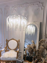 Modern Draped Metal Chain Chandelier LED Gasolier Lighting in Rose Gold and Chrome