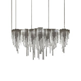 Modern Draped Metal Chain Chandelier LED Gasolier Lighting in Rose Gold and Chrome