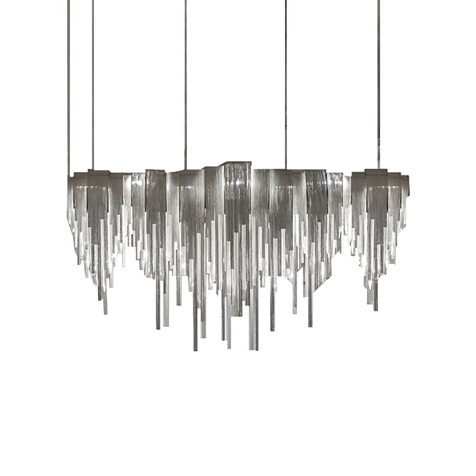 Modern Draped Metal Chain Chandelier LED Gasolier Lighting in Rose Gold and Chrome
