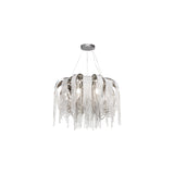 Modern Draped Metal Chain Chandelier LED Gasolier Lighting in Rose Gold and Chrome