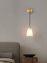 Modern Droplet Alabaster Wall Sconce Light with Natural Stone Shade for Indoor Decor