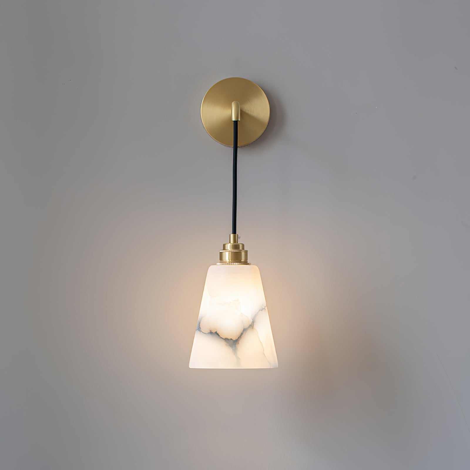 Modern Droplet Alabaster Wall Sconce Light with Natural Stone Shade for Indoor Decor