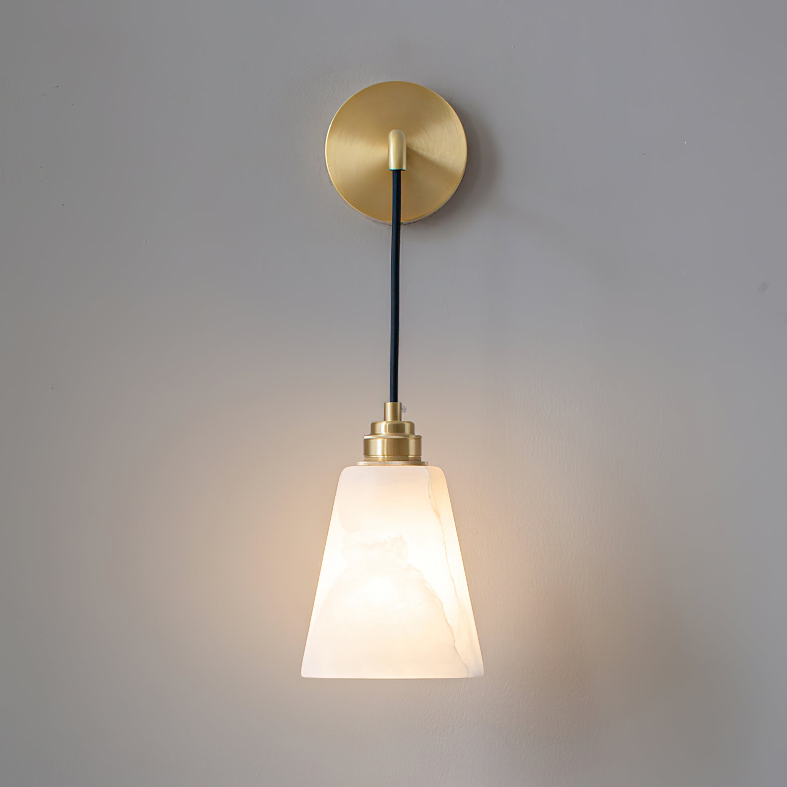 Modern Droplet Alabaster Wall Sconce Light with Natural Stone Shade for Indoor Decor