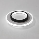Modern Dual Circle LED Flush Mount Ceiling Light Minimalist Black and White Metal Lighting Fixture
