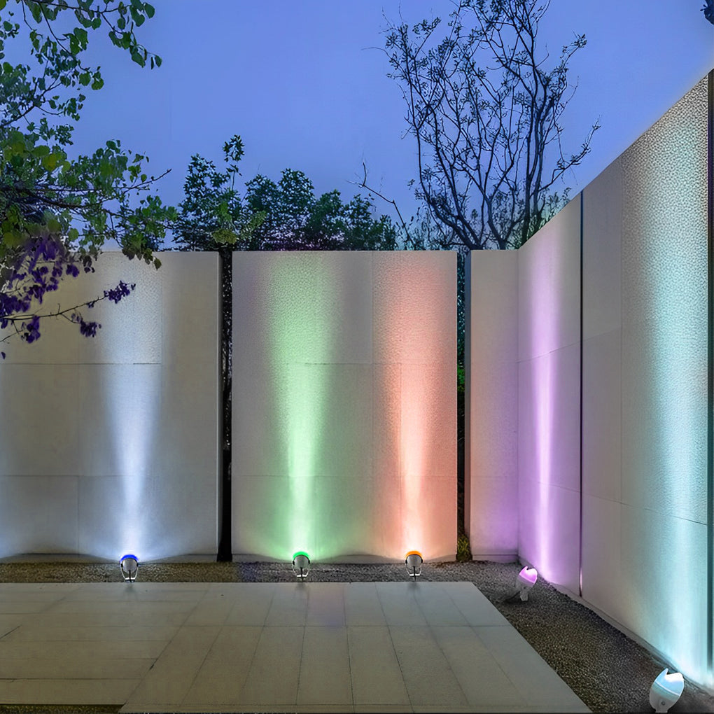 Modern Eggshell RGB Waterproof Outdoor Spotlights for Garden Landscape Adjustable COB LED Garden Lights