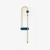 Modern Electrical Circuit LED Wall Sconce with Minimalist Rotating Arms Gold and Blue Wall Lamp