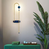 Modern Electrical Circuit LED Wall Sconce with Minimalist Rotating Arms Gold and Blue Wall Lamp