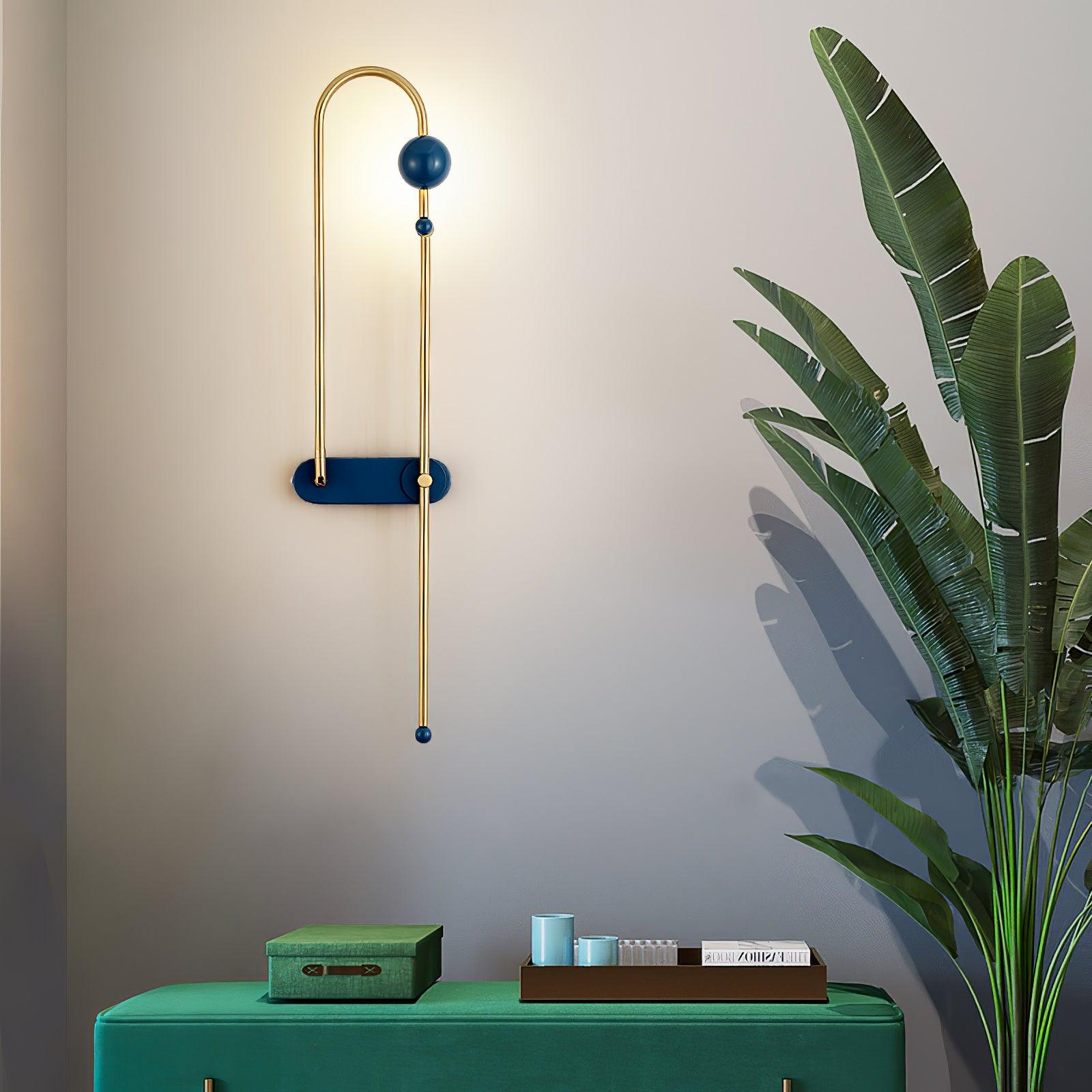 Modern Electrical Circuit LED Wall Sconce with Minimalist Rotating Arms Gold and Blue Wall Lamp