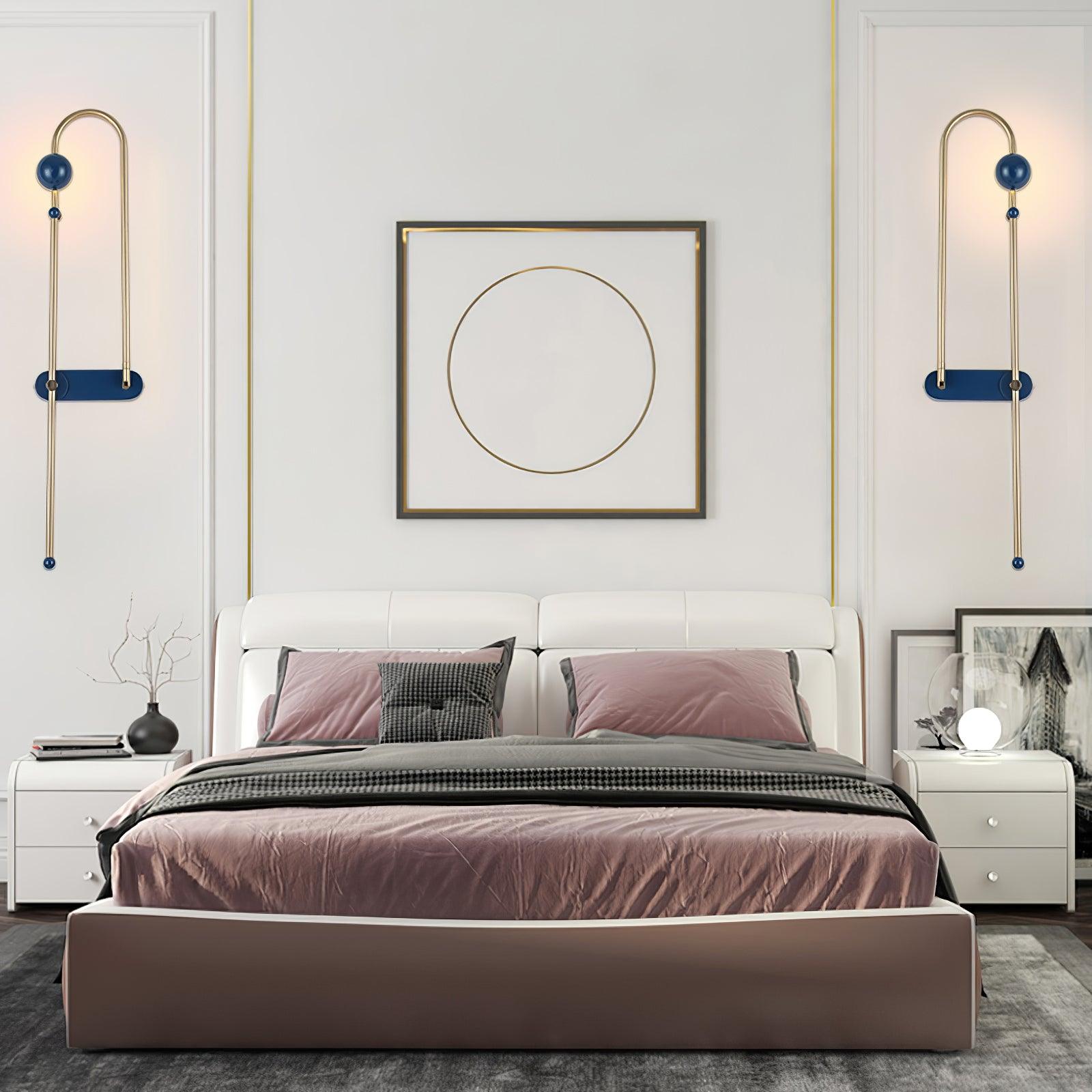 Modern Electrical Circuit LED Wall Sconce with Minimalist Rotating Arms Gold and Blue Wall Lamp