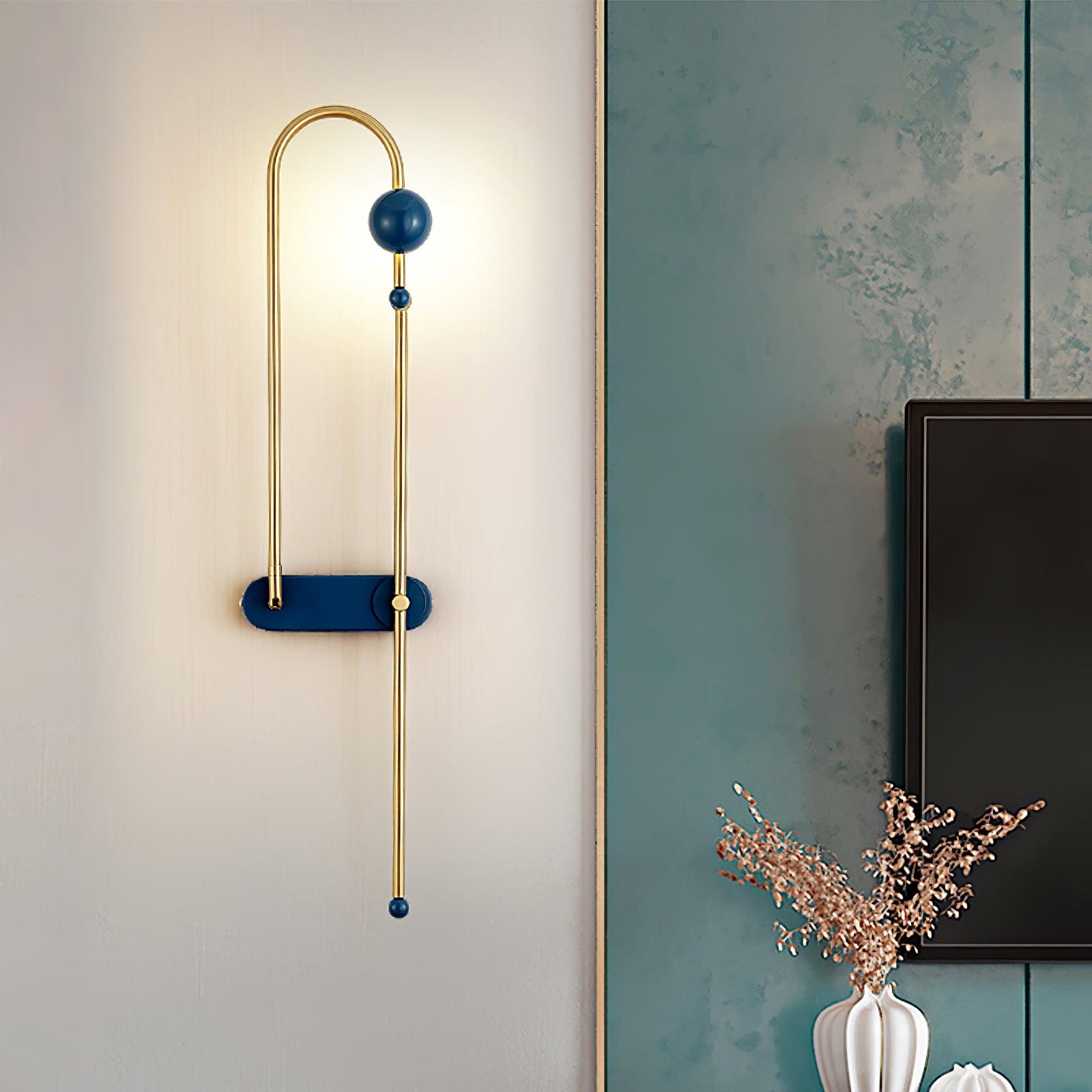 Modern Electrical Circuit LED Wall Sconce with Minimalist Rotating Arms Gold and Blue Wall Lamp