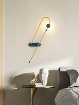 Modern Electrical Circuit LED Wall Sconce with Minimalist Rotating Arms Gold and Blue Wall Lamp