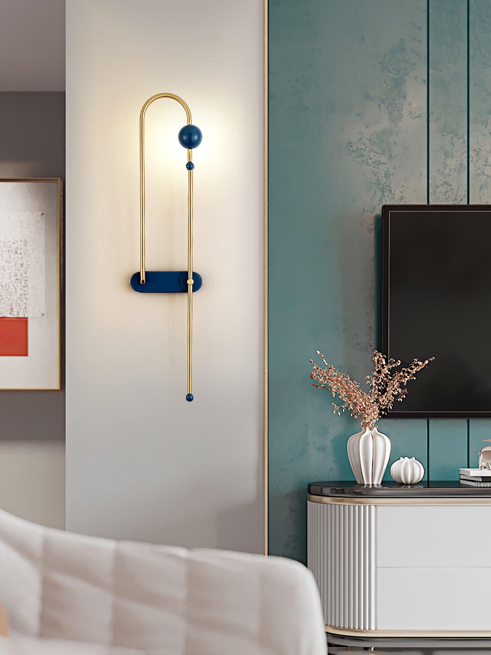 Modern Electrical Circuit LED Wall Sconce with Minimalist Rotating Arms Gold and Blue Wall Lamp