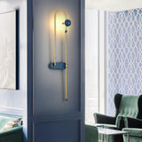 Modern Electrical Circuit LED Wall Sconce with Minimalist Rotating Arms Gold and Blue Wall Lamp