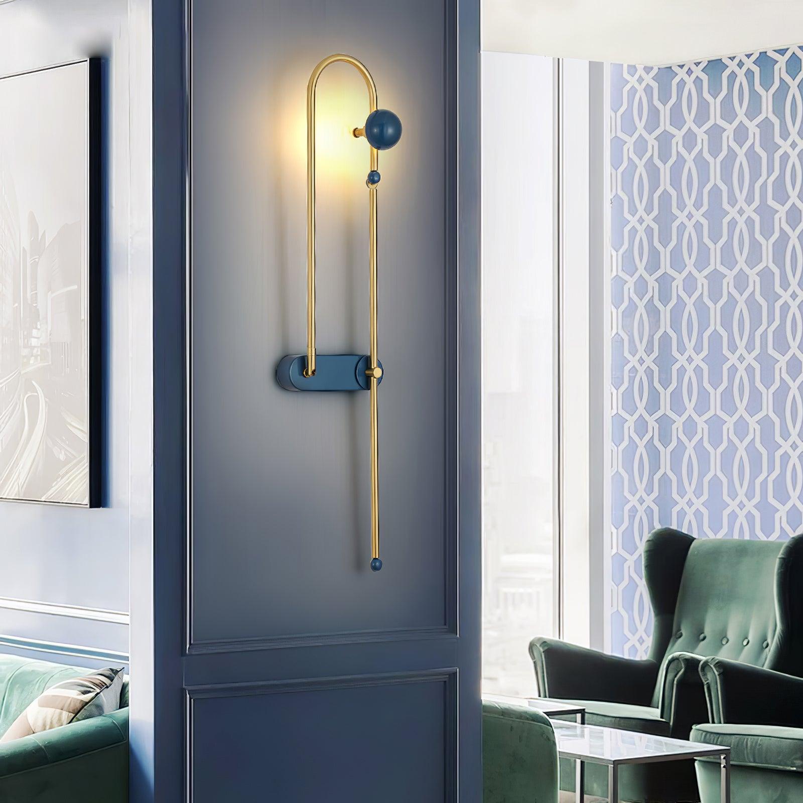 Modern Electrical Circuit LED Wall Sconce with Minimalist Rotating Arms Gold and Blue Wall Lamp