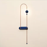 Modern Electrical Circuit LED Wall Sconce with Minimalist Rotating Arms Gold and Blue Wall Lamp