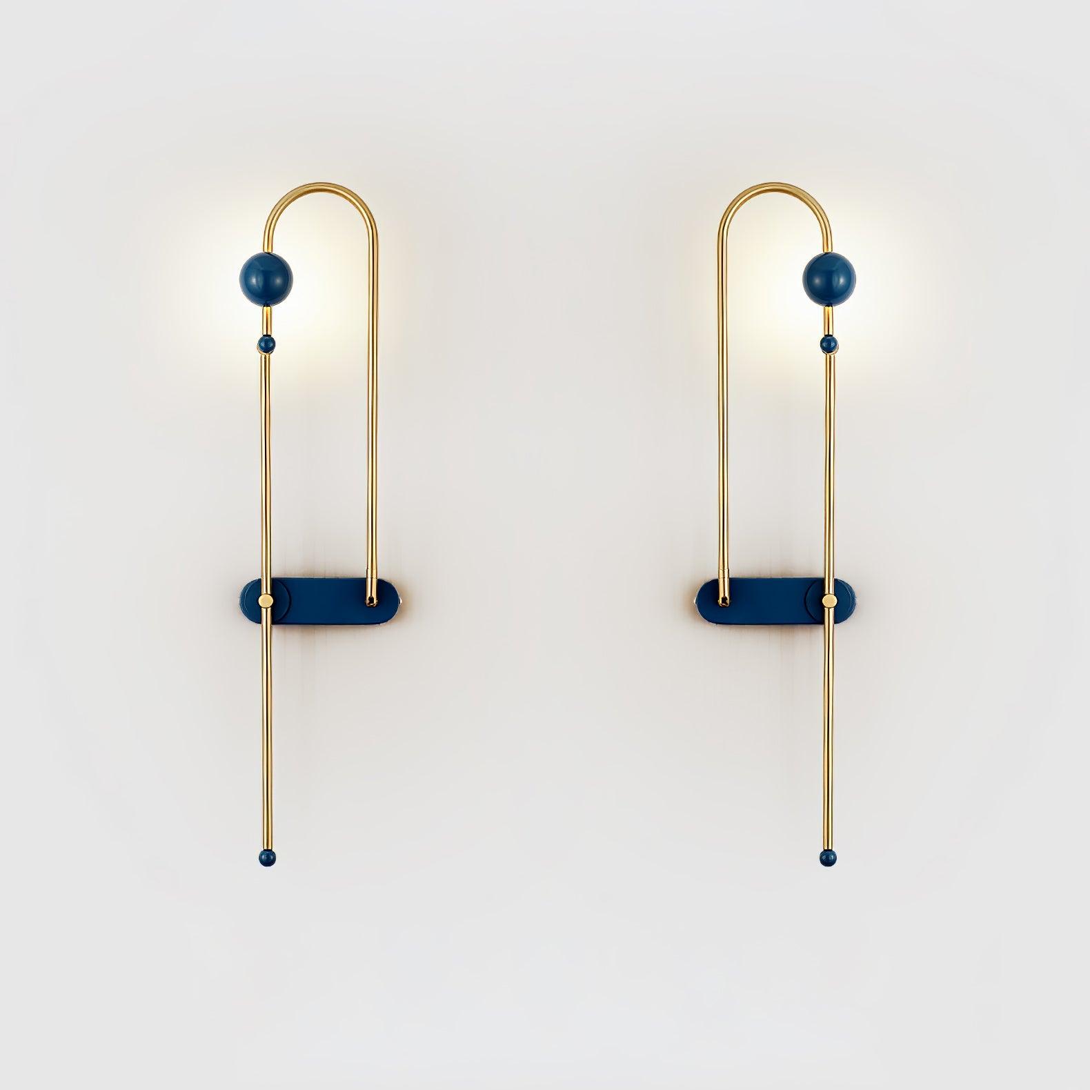 Modern Electrical Circuit LED Wall Sconce with Minimalist Rotating Arms Gold and Blue Wall Lamp