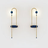 Modern Electrical Circuit LED Wall Sconce with Minimalist Rotating Arms Gold and Blue Wall Lamp