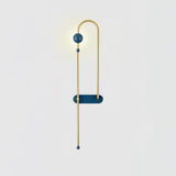 Modern Electrical Circuit LED Wall Sconce with Minimalist Rotating Arms Gold and Blue Wall Lamp