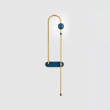 Modern Electrical Circuit LED Wall Sconce with Minimalist Rotating Arms Gold and Blue Wall Lamp