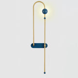 Modern Electrical Circuit LED Wall Sconce with Minimalist Rotating Arms Gold and Blue Wall Lamp