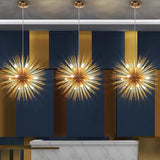 Modern Electroplated Aluminum Globe Pendant Lighting Twelve Light Chandelier for Living Room and Dining Areas