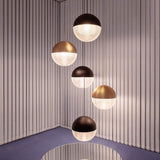 Modern Electroplated Glass Globe Pendant Lighting Nordic Round Ball Hanging Ceiling Lamp