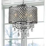 Modern Electroplated Metal Crystal Chandelier 4 Light Kitchen Pendant Lighting for Dining Room