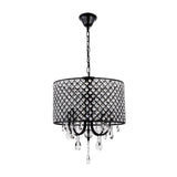 Modern Electroplated Metal Crystal Chandelier 4 Light Kitchen Pendant Lighting for Dining Room