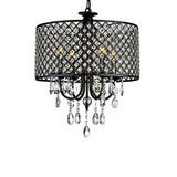 Modern Electroplated Metal Crystal Chandelier 4 Light Kitchen Pendant Lighting for Dining Room