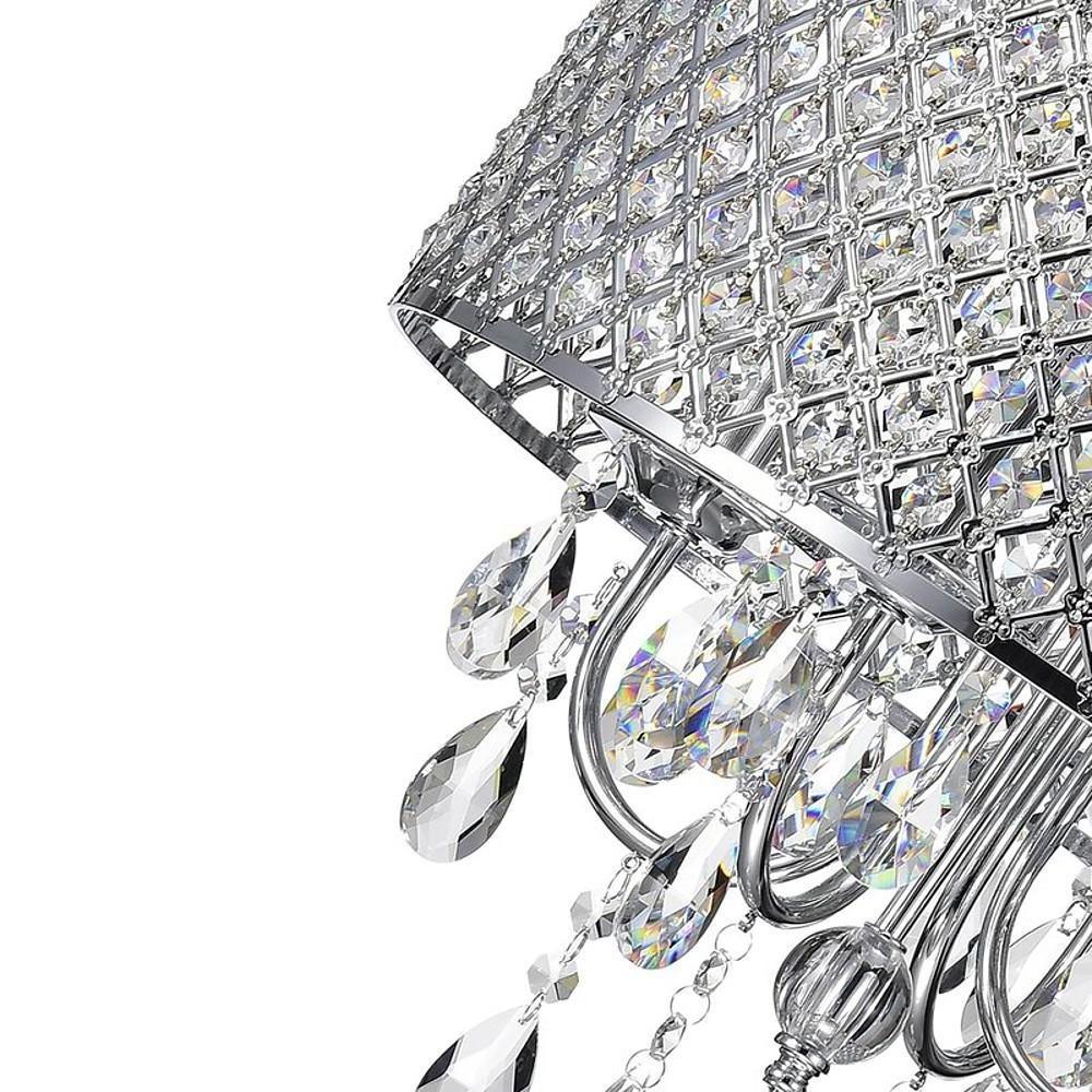 Modern Electroplated Metal Crystal Chandelier 4 Light Kitchen Pendant Lighting for Dining Room