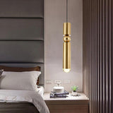 Modern Electroplated Metal Cylindrical LED Pendant Light with Adjustable Cable for Home Decor