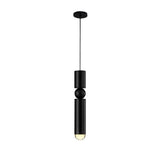 Modern Electroplated Metal Cylindrical LED Pendant Light with Adjustable Cable for Home Decor