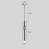 Modern Electroplated Metal Cylindrical LED Pendant Light with Adjustable Cable for Home Decor