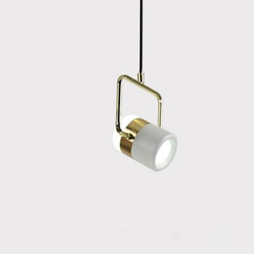 Modern Electroplated Metal Projector Style Pendant Light with Adjustable Ambient LED Glow