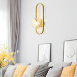 Modern Elliptical Iron Wall Sconce with Creative Glass Shade for Living Room and Bathroom Vanity Lighting